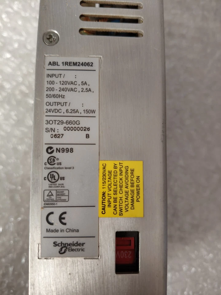 SCHNEIDER ELECTRIC ABL 1REM24062 POWER SUPPLY